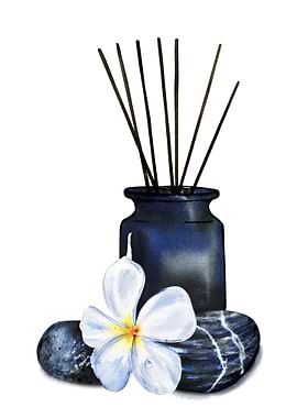 Spa Still Life with Flower and Stones