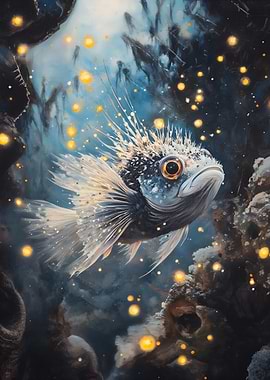 Stylized Fish in Underwater Scene