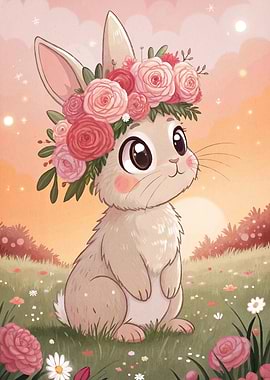 Cute Bunny Flower Crown