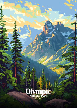 Olympic National Park Illustration