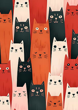 Colorful Cats Pattern
