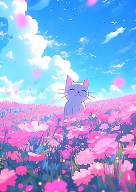 Cat Flower Field