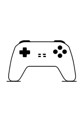 Minimalist Game Controller Line Art