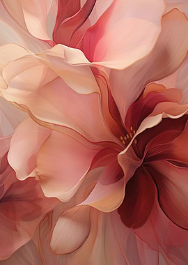 Abstract Red Floral Art