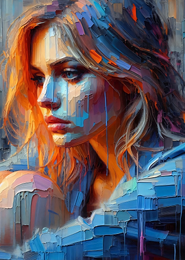 Thoughts - Abstract Portrait of a Woman