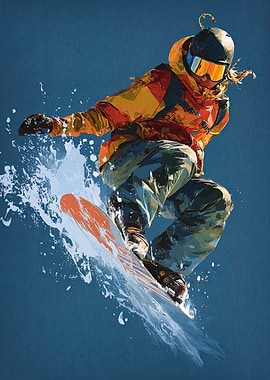 Snowboarder in Action