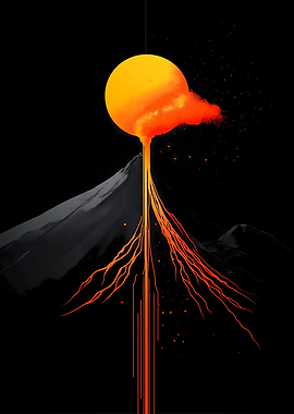 Solar Eruption – Minimal Volcano with Radiant Power