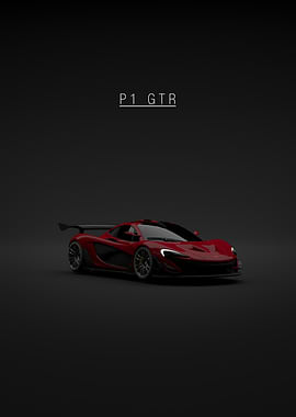 Red McLaren P1 GTR on Black Background