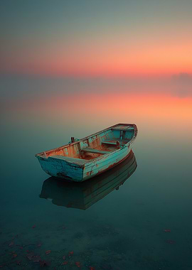 Lonely Boat at Dusk