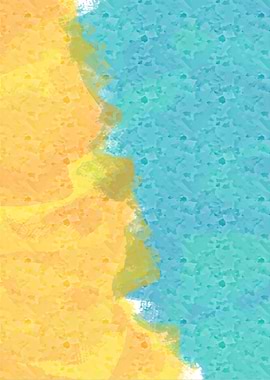 Abstract Beach Watercolor Painting