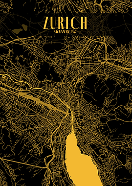 Golden Zurich City Map