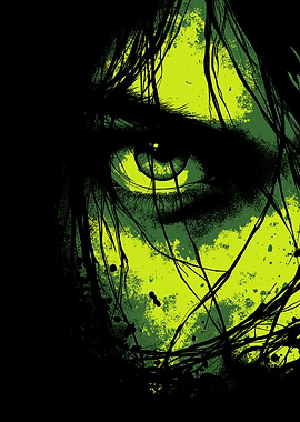 Intense Green Eye in the Dark