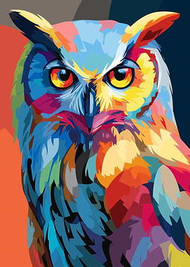 Colorful Owl Portrait