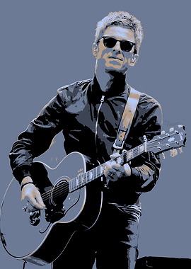 Noel Gallagher playing guitar
