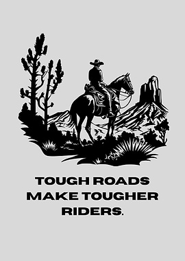 Cowboy on Horseback Silhouette Landscape