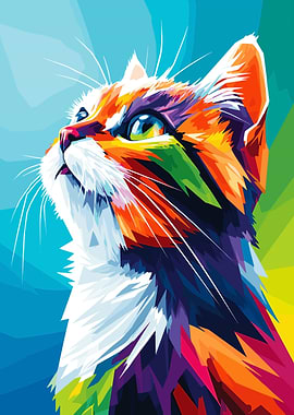 Colorful Cat Portrait
