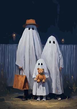 Ghost Family Halloween Night