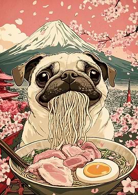 Pug Ramen Mount Fuji