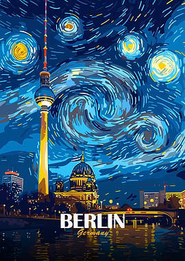 Berlin Starry Night Cityscape