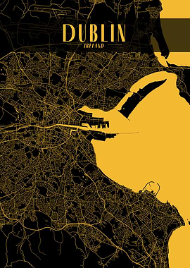 Golden Dublin City Map