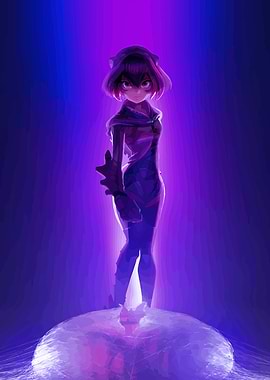 Anime Girl in Purple Light