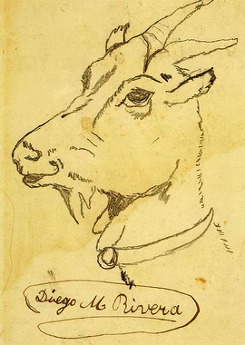 Diego Rivera Goat Sketch, diego rivera paintings