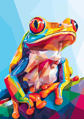Colorful Frog Pop Art Illustration