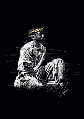 kendrick lamar with Crown of Thorns Illustration