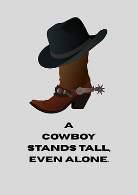 Cowboy Boot and Hat Illustration