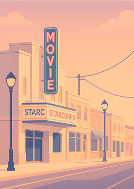 Retro Movie Theater Illustration