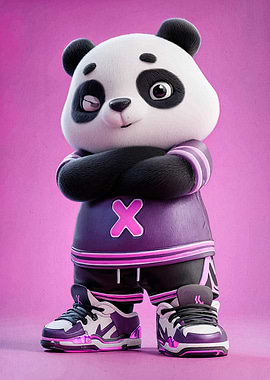Cool Panda Character in Sportswear