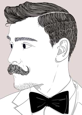 Elegant Man with Bowtie Illustration