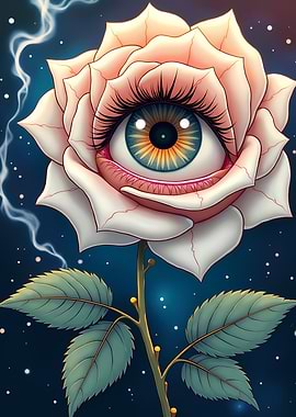 Surreal Rose with Eye