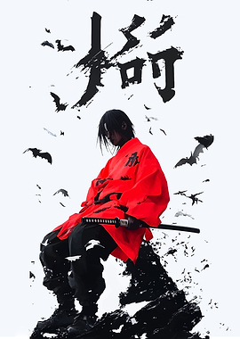 Red Samurai with Katana