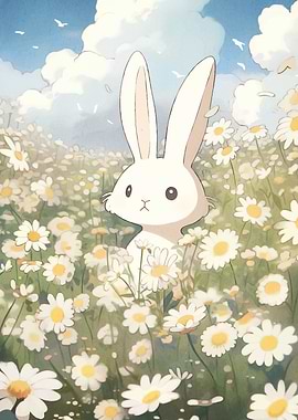 Rabbit Daisy Field