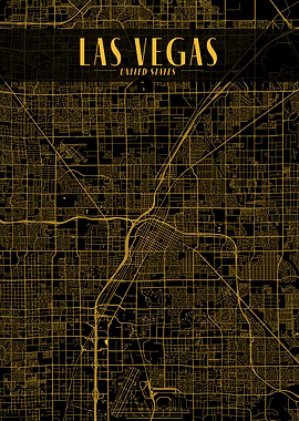 Golden Las Vegas City Map