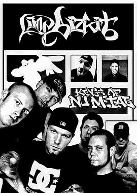 Limp Bizkit Band Portrait Black and White