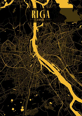 Golden Riga City Map