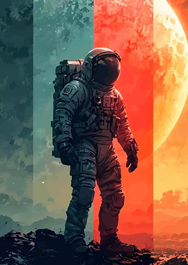 Astronaut on a planet surface