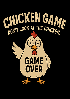 Chicken Game Over Cartoon Illustration