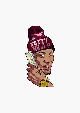 Fetty Wap Cartoon Portrait with Money