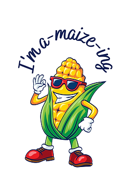 Cartoon Corn Character with Sunglasses