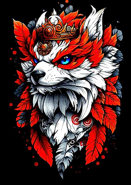 Majestic Crowned Fox Digital Art