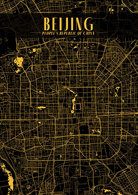 Golden Beijing City Map