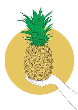 Pineapple in Hand Illustration