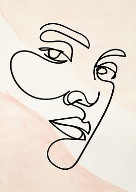 Abstract Face Line Art Portrait