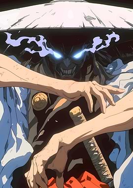 Samurai Warrior with Glowing Eyes