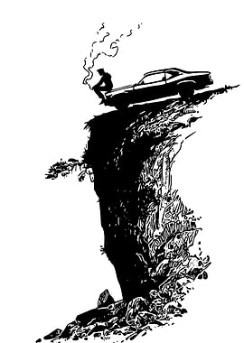 Cliffside Car Silhouette