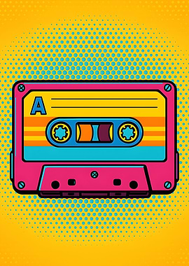 Retro Cassette Tape Pop Art
