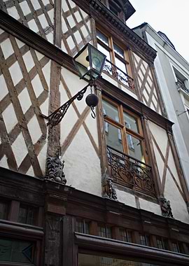 Half-timbered Building with Lantern